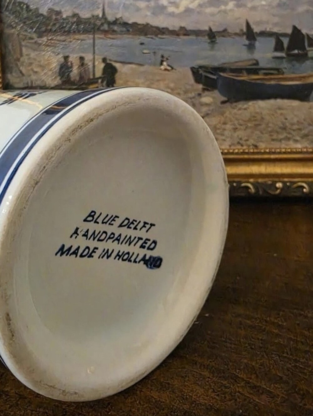 Vintage Ceramic Delft Blue Hand Painted Large Stein - Picture 5 of 5